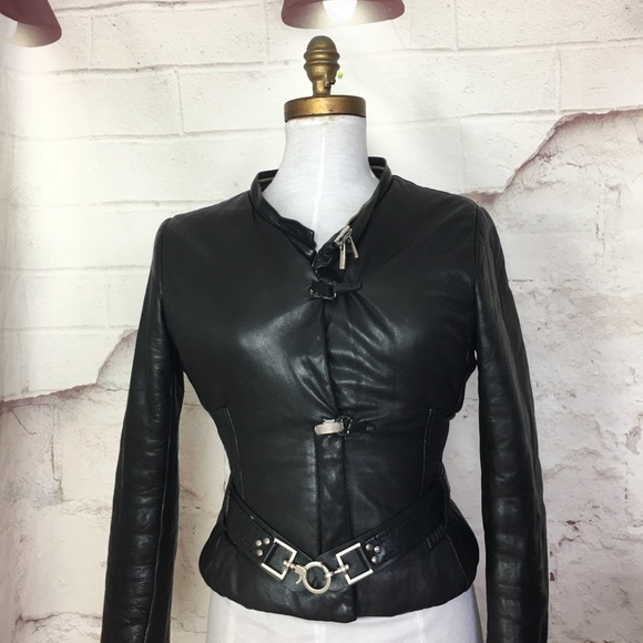 COPY - Blue deep leather puffer S - Picture 6 of 8